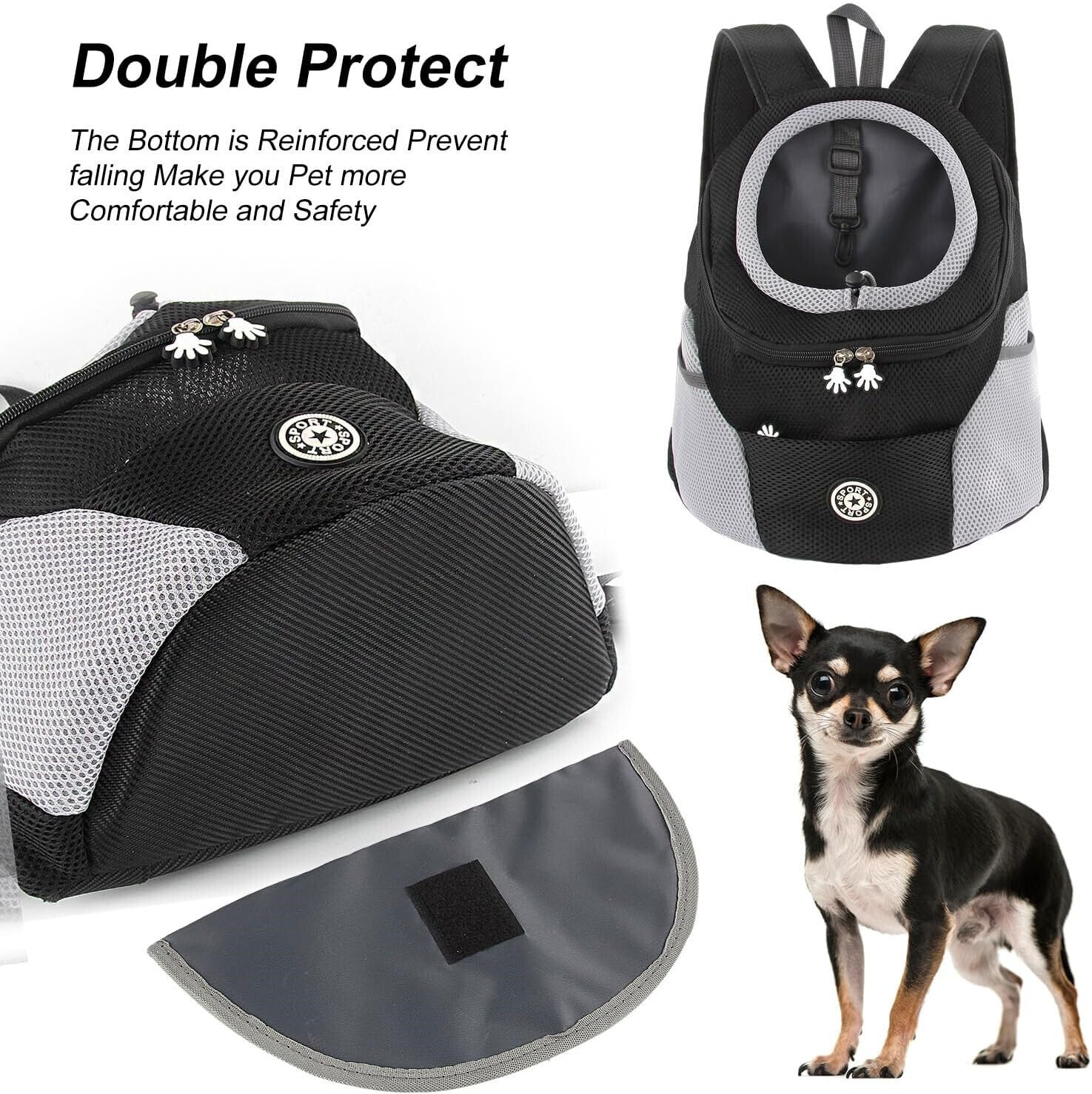 Pet Dog Carrier Puppy Travel Mesh Backpack Front Travel Portable Shoulder Bag Uk