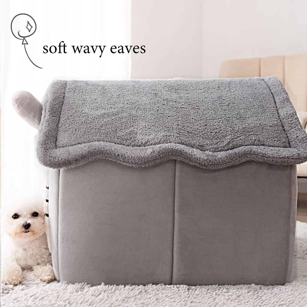 CozyNest™ Luxury Pet House Bed – Warm Plush Hideaway for Dogs & Cats