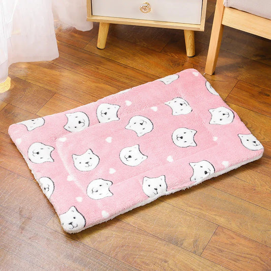 SnugglePaw™ Luxury Pet Blanket Bed – Soft Flannel Sleeping Mat for Dogs & Cats