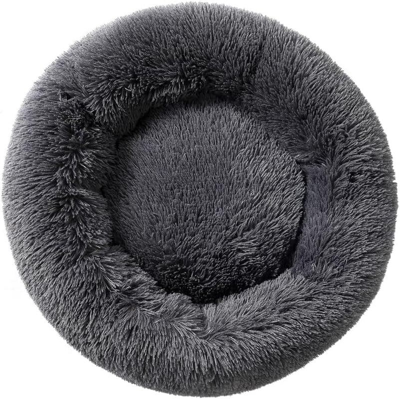 Plush Donut Dog Bed Cat Bed Fluffy Calming Pet Bed Dog round Bed Cat round Bed Warm Kitten Nest Ideal for Small 3KG Pet