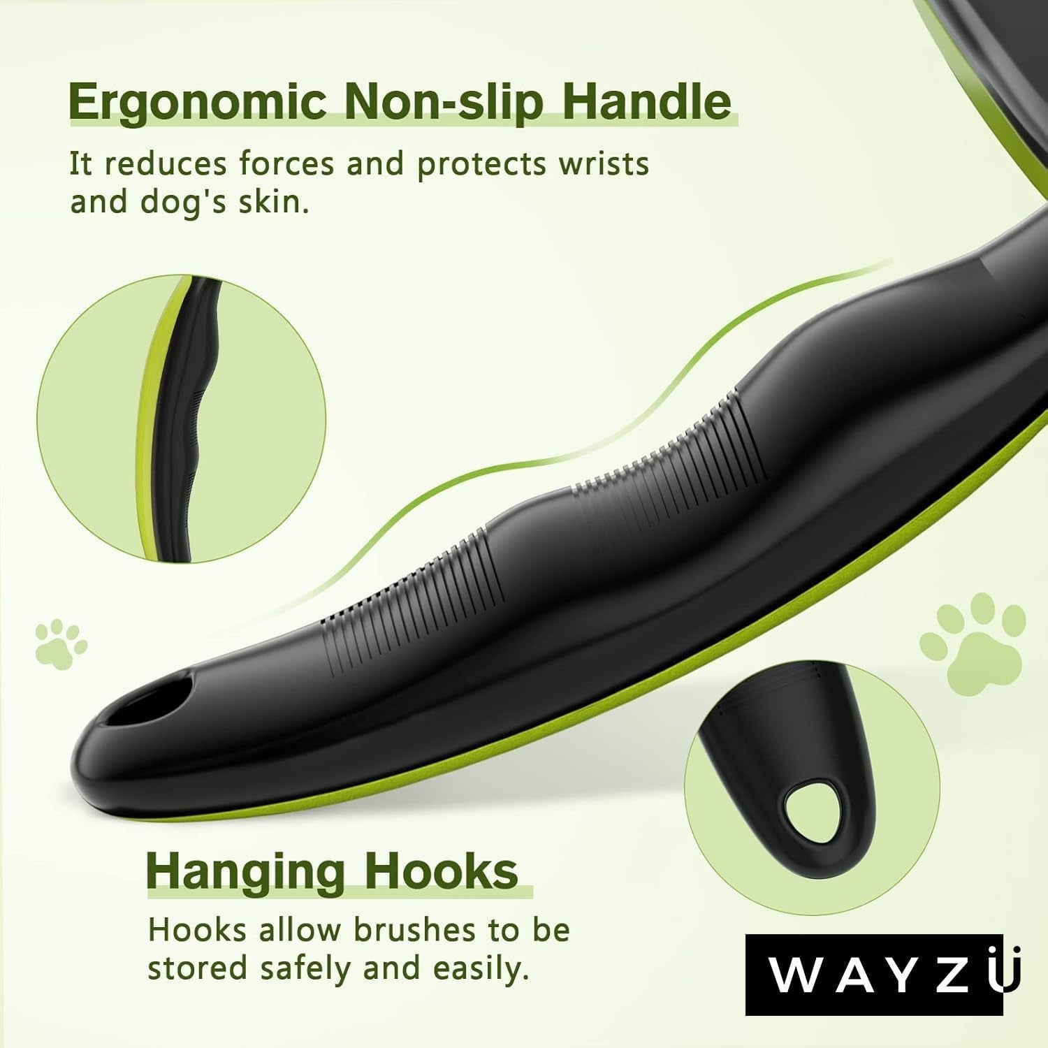 Self Cleaning Slicker Brush for Cat and Dog,Anti Slip Handle,Pet Hair Remover Brush for Shedding & Grooming,Smooth Handle, One Click Cleaning Button,Cat/Dog Message Bristles