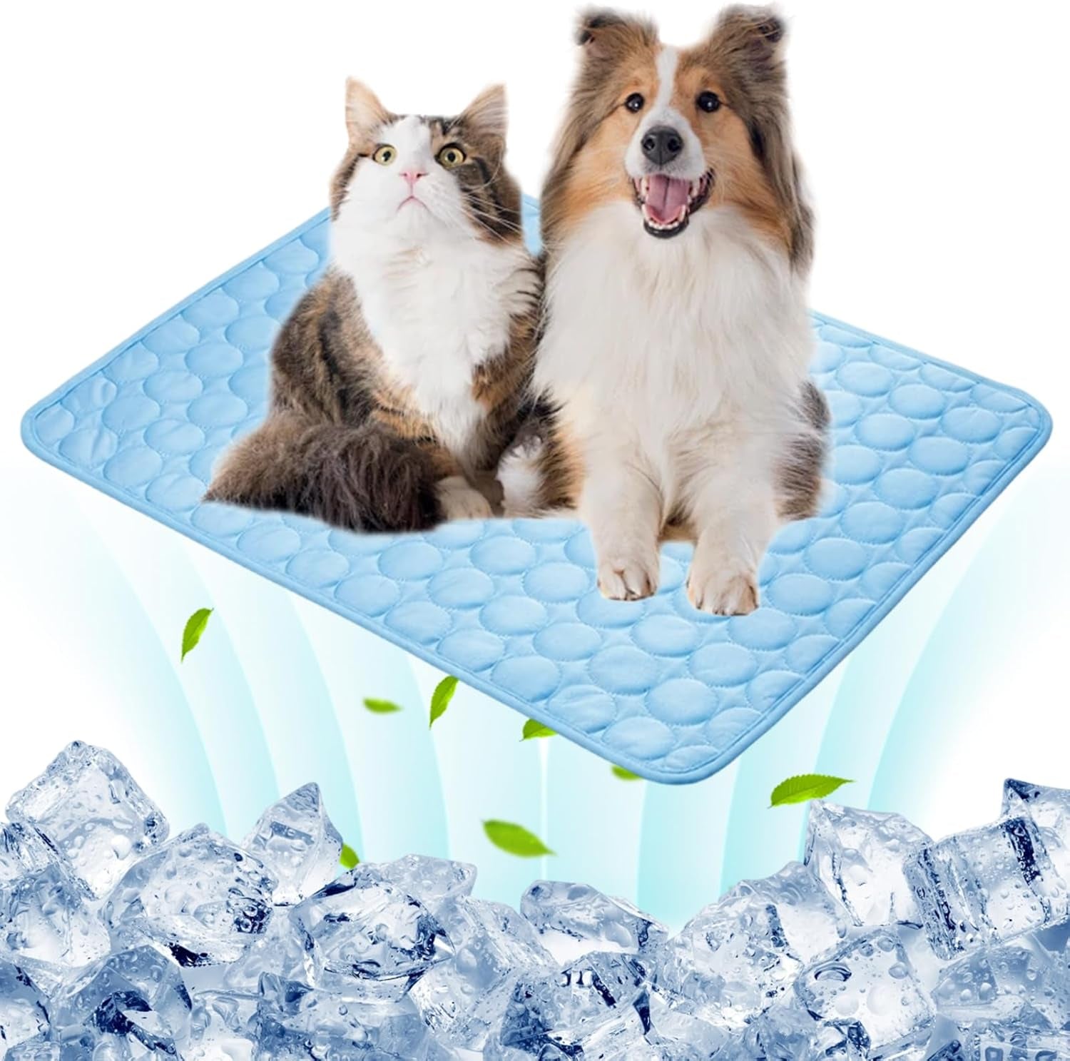Dog Cooling Mat, Cooling Mat for Dogs, 70X55 Cm Cooling Pad, Large Pet Cooling Mat for Hot Weather, Portable Cool Mat for Home and Travel Use to Dogs and Cats