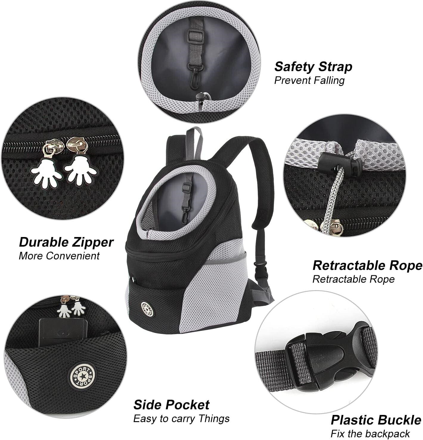 Pet Dog Carrier Puppy Travel Mesh Backpack Front Travel Portable Shoulder Bag Uk