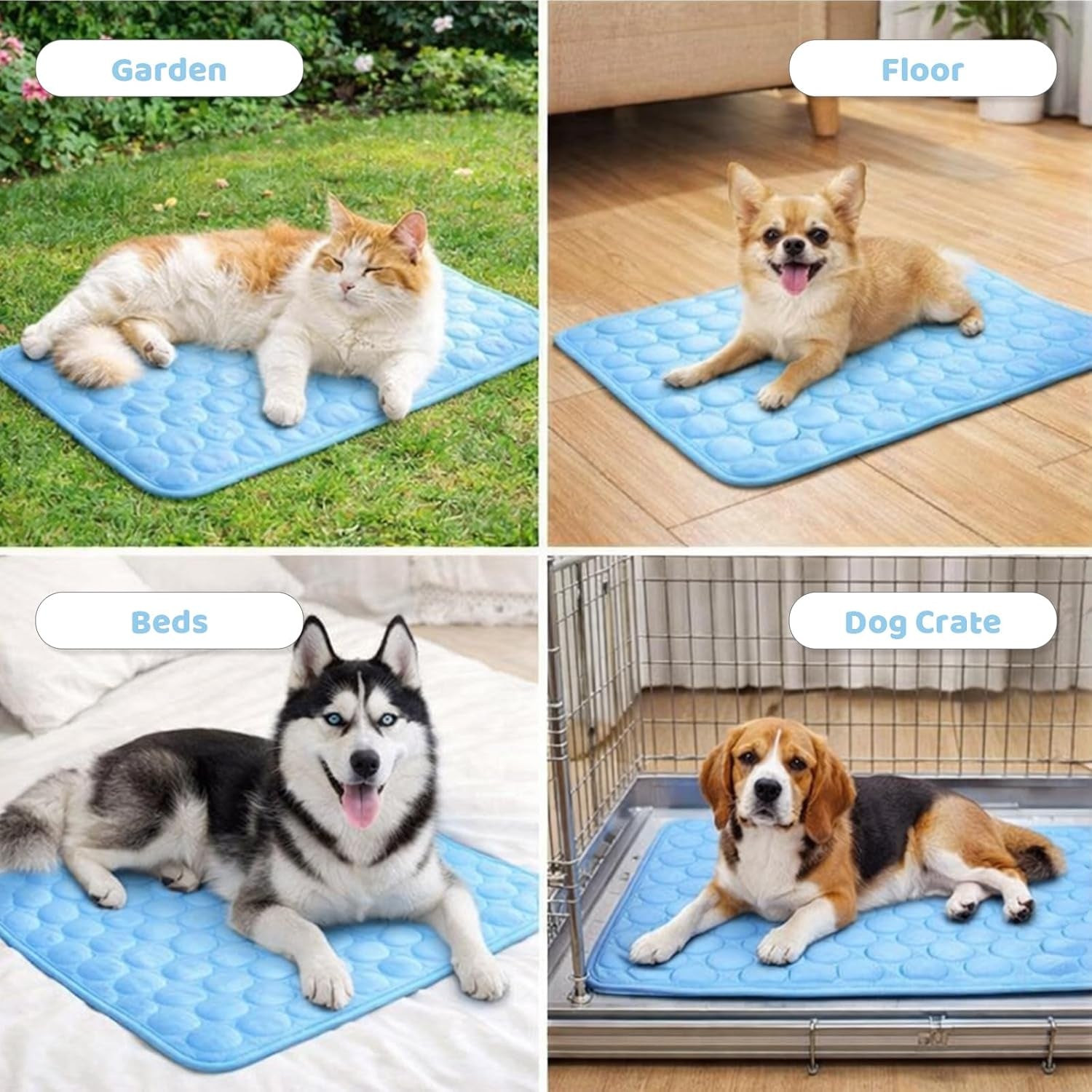 Dog Cooling Mat, Cooling Mat for Dogs, 70X55 Cm Cooling Pad, Large Pet Cooling Mat for Hot Weather, Portable Cool Mat for Home and Travel Use to Dogs and Cats
