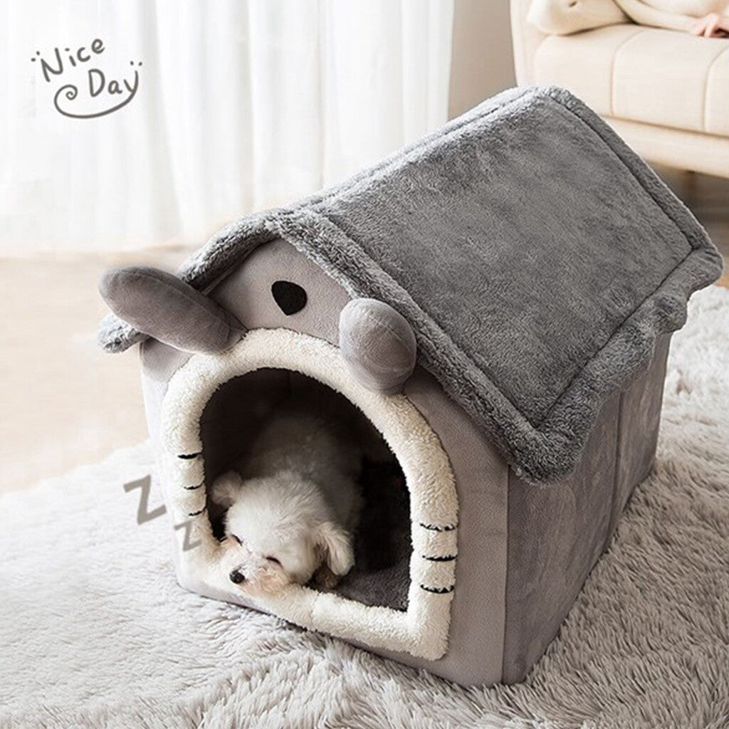 CozyNest™ Luxury Pet House Bed – Warm Plush Hideaway for Dogs & Cats