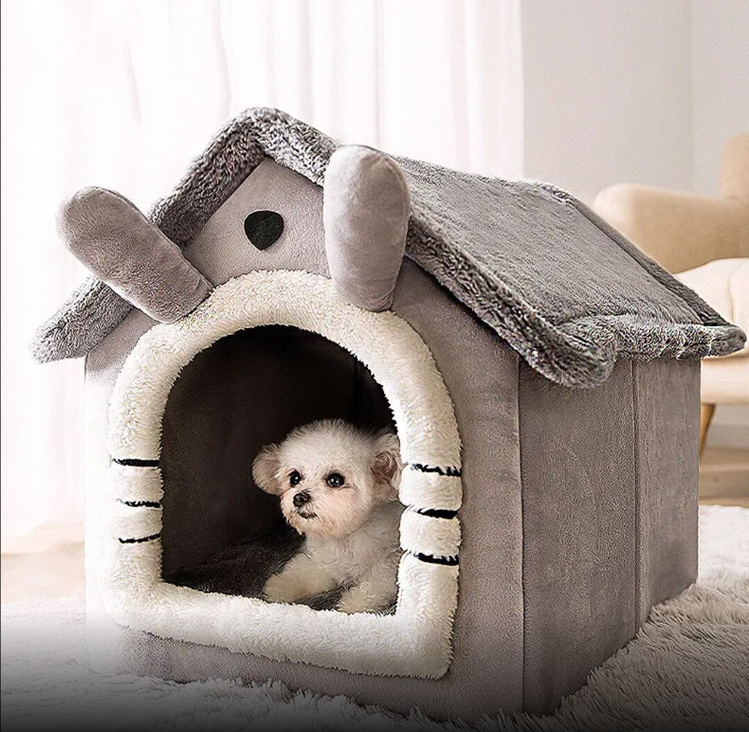 CozyNest™ Luxury Pet House Bed – Warm Plush Hideaway for Dogs & Cats